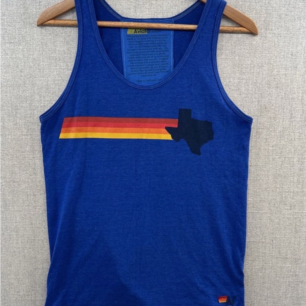 Aviator Nation Blue Sleeveless Tank Top
